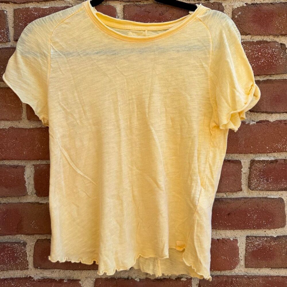 Free People X We The Free Be My Baby Tee yellow size XL NEW - Picture 2 of 11